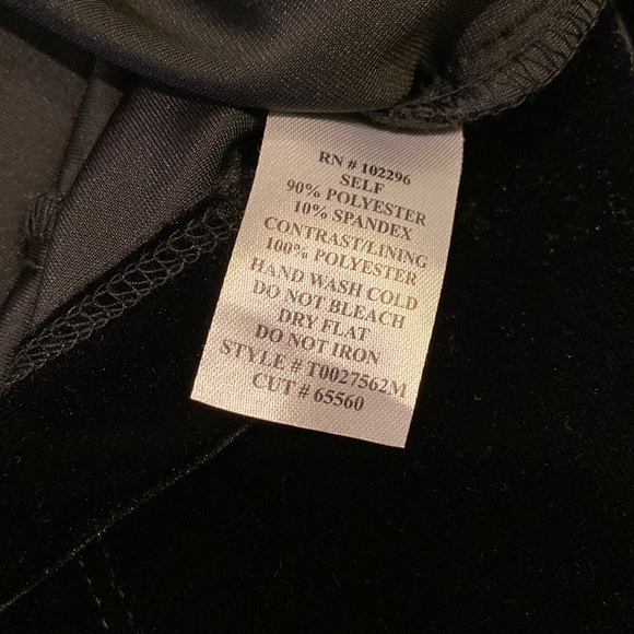 Black Velvet Dress with Sheer Sleeves - Picture 8 of 8